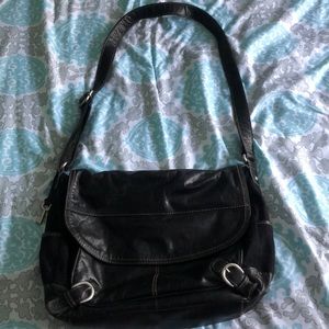 Fossil Genuine Leather and Canvas Messenger Bag